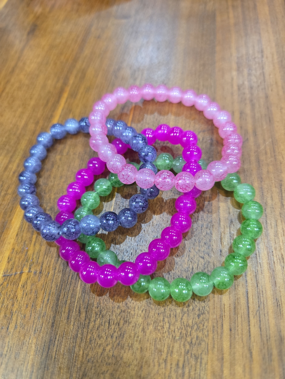 Artisan Colorful Stackable Stretch Bracelets 4pc Combo Celestial Gift Pouch